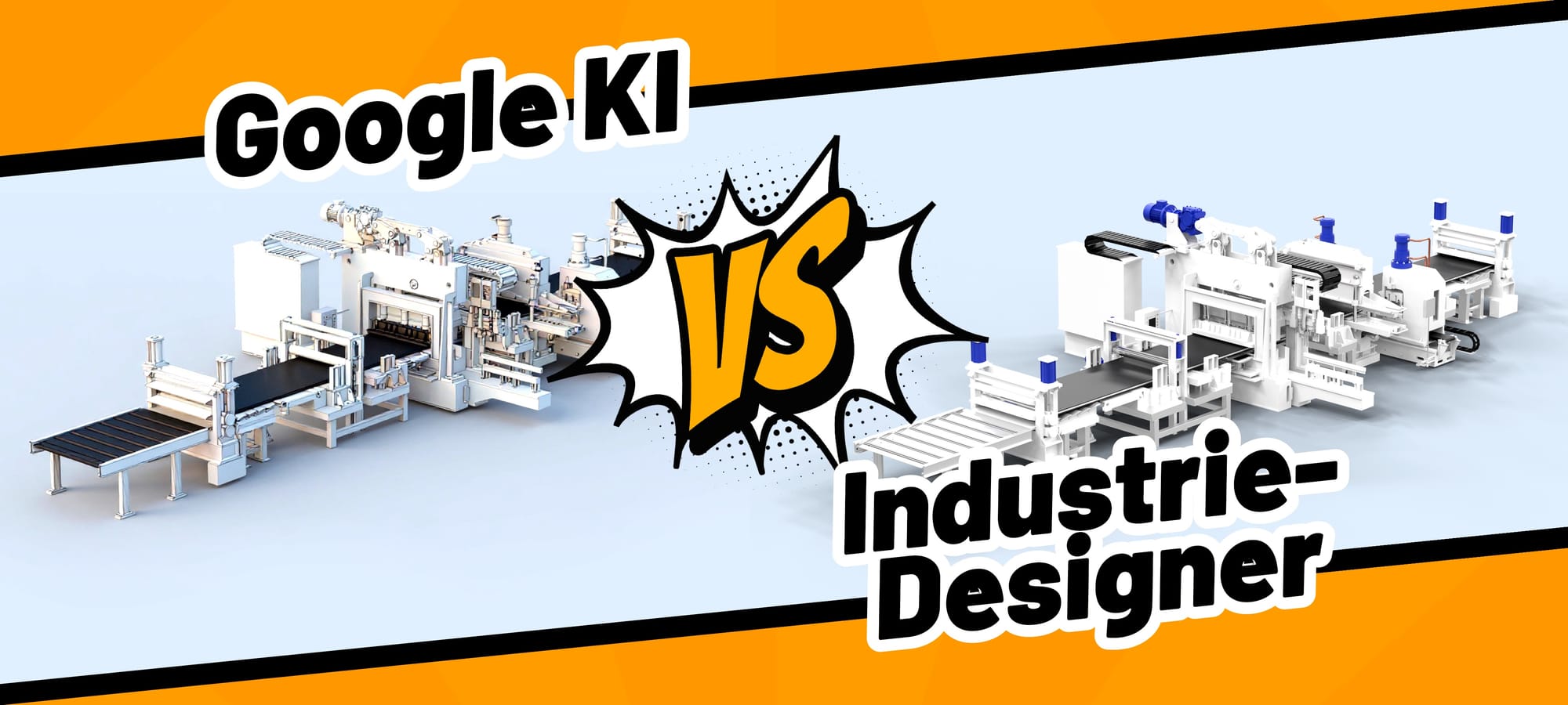 Vergleich KI-generierte Visualisierung vs professionelles CGI-Rendering für Maschinenbau mit technischen Präzisionsunterschieden